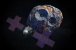 16 Psyche the large metallic asteroid. NASA imagery was used for this composite from  https://solarsystem.nasa.gov/asteroids-comets-and-meteors/asteroids/16-psyche/in-depth/