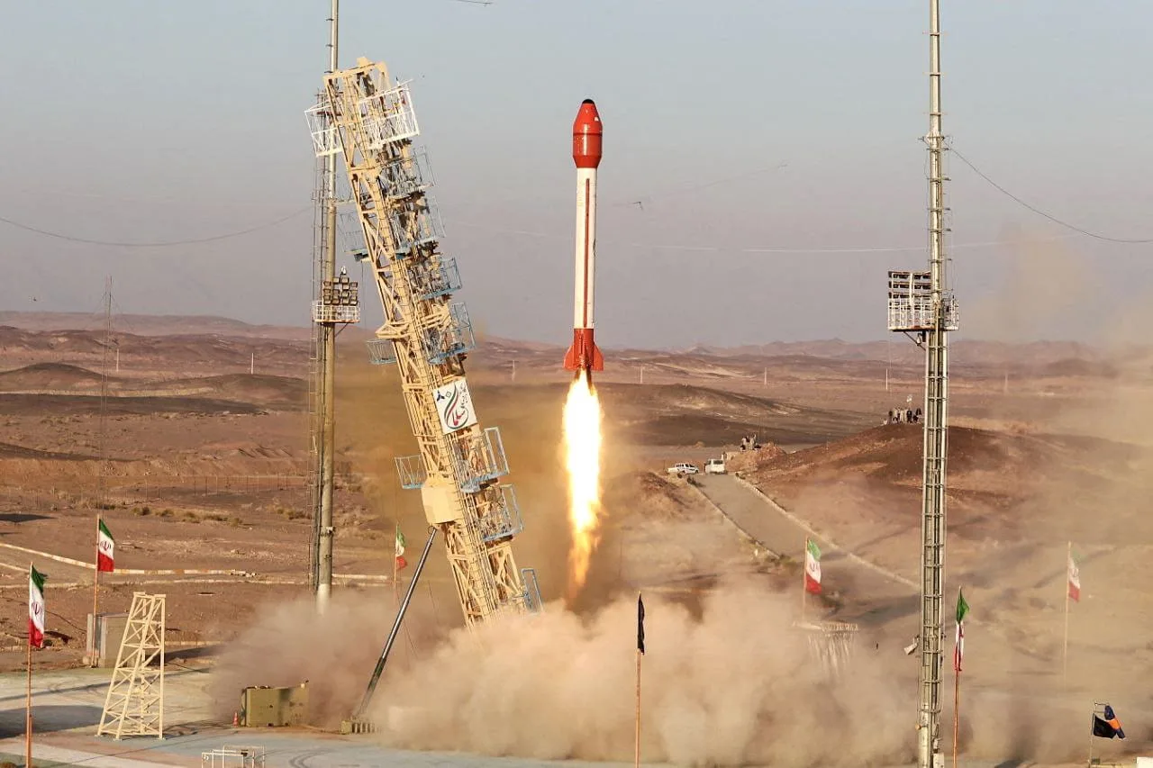 Iran launches a biological capsule through a "Salman" Rocket at an undisclosed location in Iran, in this picture obtained on December 6, 2023. Iran's Ministry of Defence/WANA (West Asia News Agency)/Handout via REUTERS