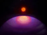 An undated handout image shows an artistic rendering of the possible view from the planet LHS 3154b toward its low mass host star LHS 3154. Penn State/Handout via REUTERS