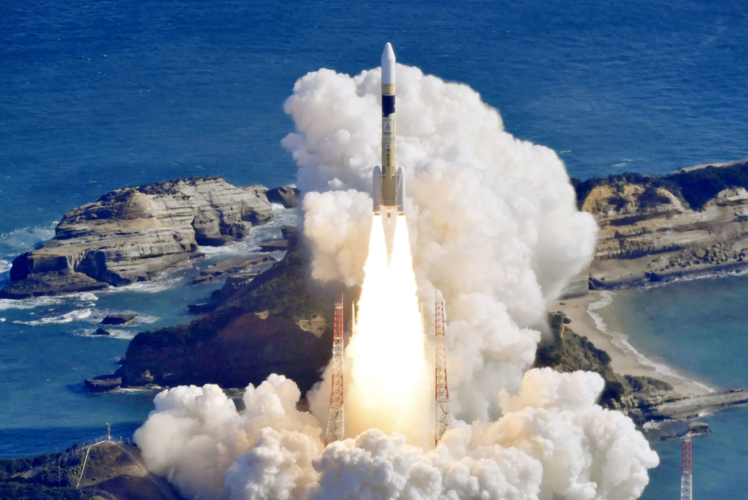 An optical observation satellite on H-IIA rocket is launched at Tanegashima Space Center on the southwestern island of Tanegashima, Japan in this photo taken by Kyodo on January 12, 2024. Kyodo/via REUTERS