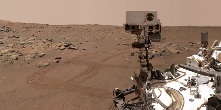 FILE PHOTO:NASA’s Perseverance Mars rover is seen in a "selfie" that it took over a rock nicknamed "Rochette", September 10, 2021. NASA/JPL-CALTECH/MSSS/Handout via REUTERS