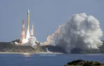 A second test model of H3 rocket lift off from the launching pad at Tanegashima Space Center on the southwestern island of Tanegashima, Kagoshima Prefecture, Japan February 17, 2024, in this photo taken by Kyodo. Mandatory credit Kyodo via REUTERS