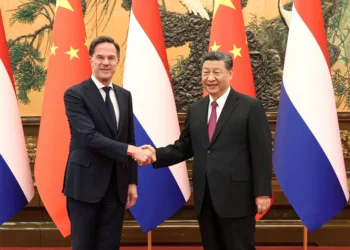 Chinese President Xi Jinping meets Prime Minister of the Netherlands Mark Rutte at the Great Hall of the People in Beijing, China March 27, 2024. China Daily via REUTERS