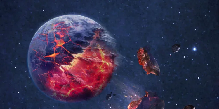 An artist's impression shows a terrestrial planet in the process of being captured by a twin star, in this handout illustration obtained by Reuters on March 20, 2024. Intouchable, OPENVERSE/Handout via REUTERS THIS IMAGE HAS BEEN SUPPLIED BY A THIRD PARTY. MANDATORY CREDIT. NO RESALES. NO ARCHIVES