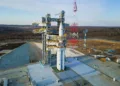 The Angara-A5 rocket is seen on its launchpad at the Vostochny Cosmodrome in the far eastern Amur region, Russia, April 8, 2024. Roscosmos/Handout via REUTERS