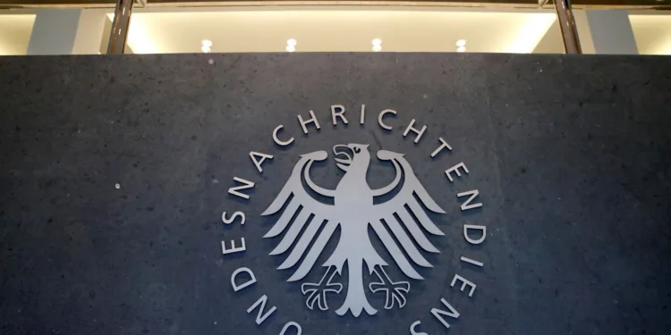 FILE PHOTO: A sign of the headquarters of the Bundesnachrichtendienst (BND), Germany's Federal Intelligence Service, is seen in Berlin, Germany, February 8, 2019. REUTERS/Axel Schmidt