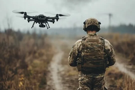 Dron militar guerra