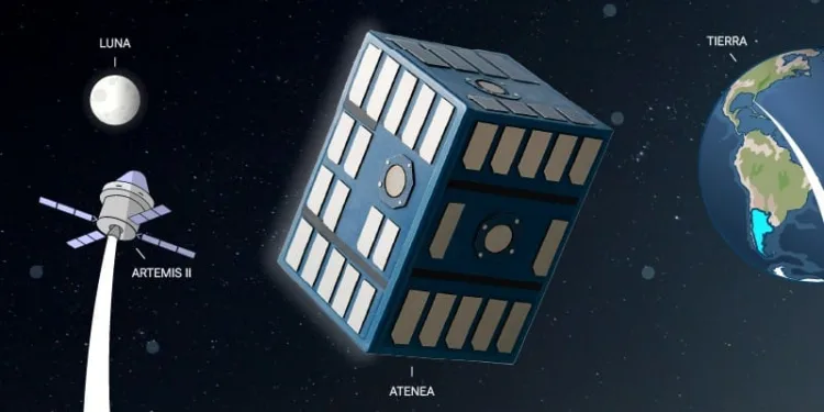 El CubeSat ATENEA logró un récord argentino al transmitir datos desde 70.000 kilómetros de la Tierra. CubeSat ATENEA Artemisa II