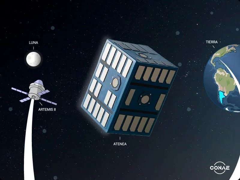 El CubeSat ATENEA logró un récord argentino al transmitir datos desde 70.000 kilómetros de la Tierra. CubeSat ATENEA Artemisa II