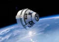 Imagen artística de la Starliner de Boeing. Estación Espacial retiro