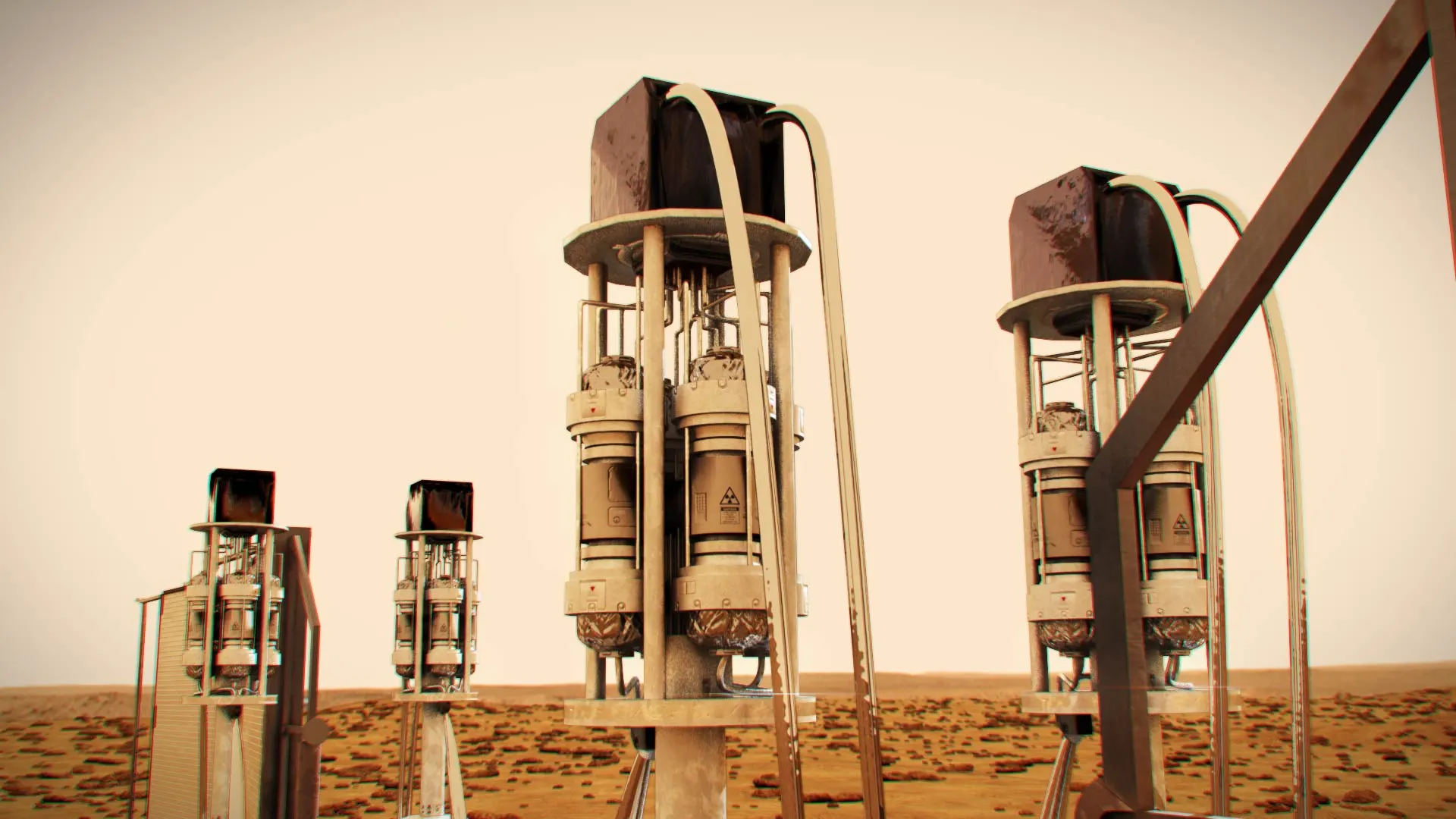 Concepción artística de un sistema de energía de fisión en la superficie lunar NASA