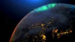 base elements of this image by NASA. Create 3d rendering animation by mix imagery land surface , night light ,cloud and generate aurora light, thunder layer by after effect . 
source :
https://eoimages.gsfc.nasa.gov/images/imagerecords/144000/144898/BlackMarble_2016_01deg.jpg
https://visibleearth.nasa.gov/images/73580/january-blue-marble-next-generation-w-topography-and-bathymetry