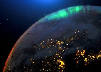 base elements of this image by NASA. Create 3d rendering animation by mix imagery land surface , night light ,cloud and generate aurora light, thunder layer by after effect . 
source :
https://eoimages.gsfc.nasa.gov/images/imagerecords/144000/144898/BlackMarble_2016_01deg.jpg
https://visibleearth.nasa.gov/images/73580/january-blue-marble-next-generation-w-topography-and-bathymetry