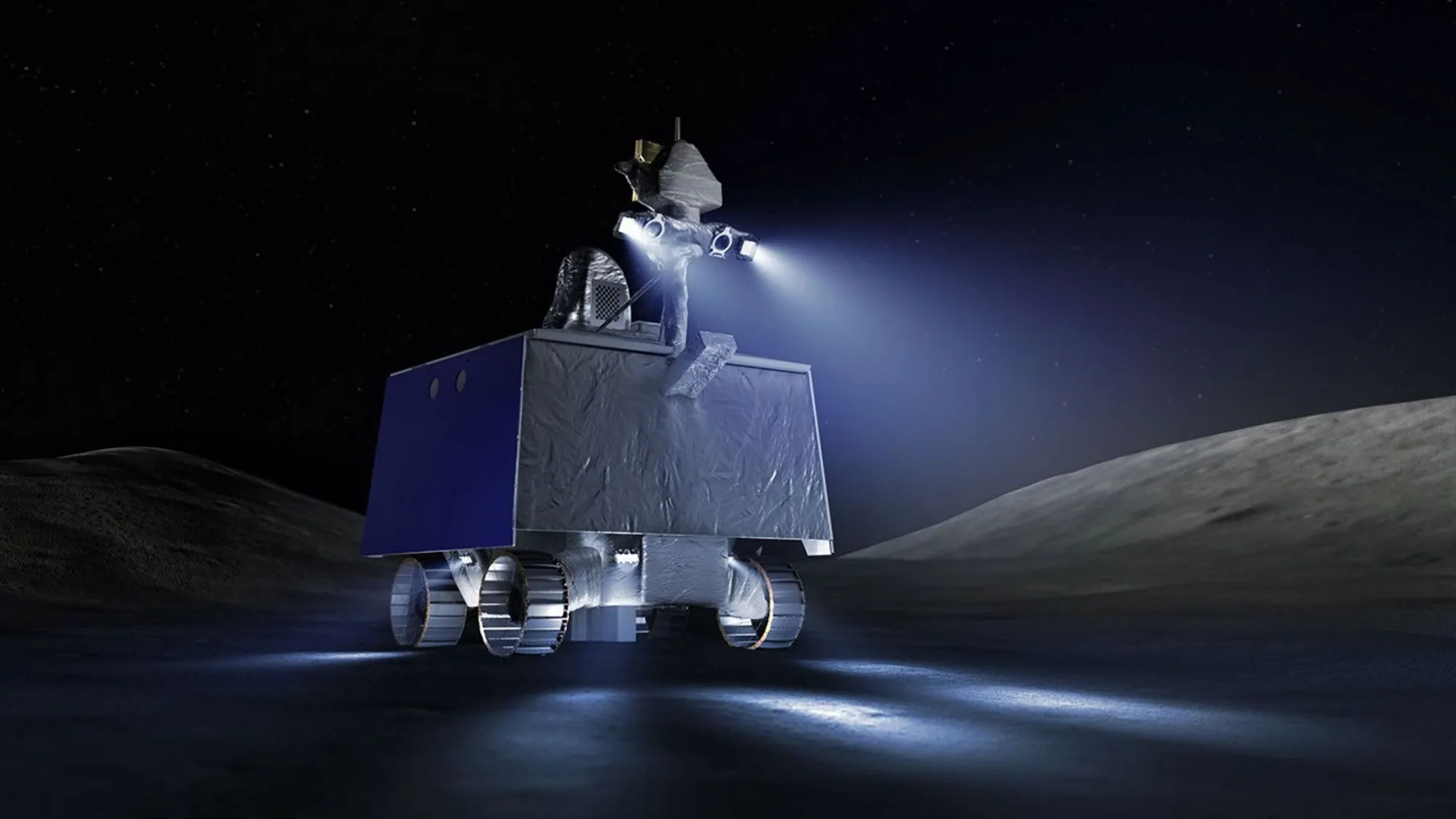 VIPER recopilará información sobre la ubicación y concentración de volátiles, como hielo de agua, y otros recursos en el Polo Sur de la Luna.