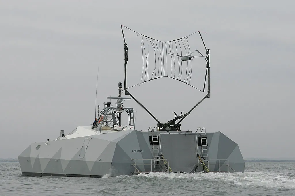 El Stiletto durante operaciones de recuperación de UAV.