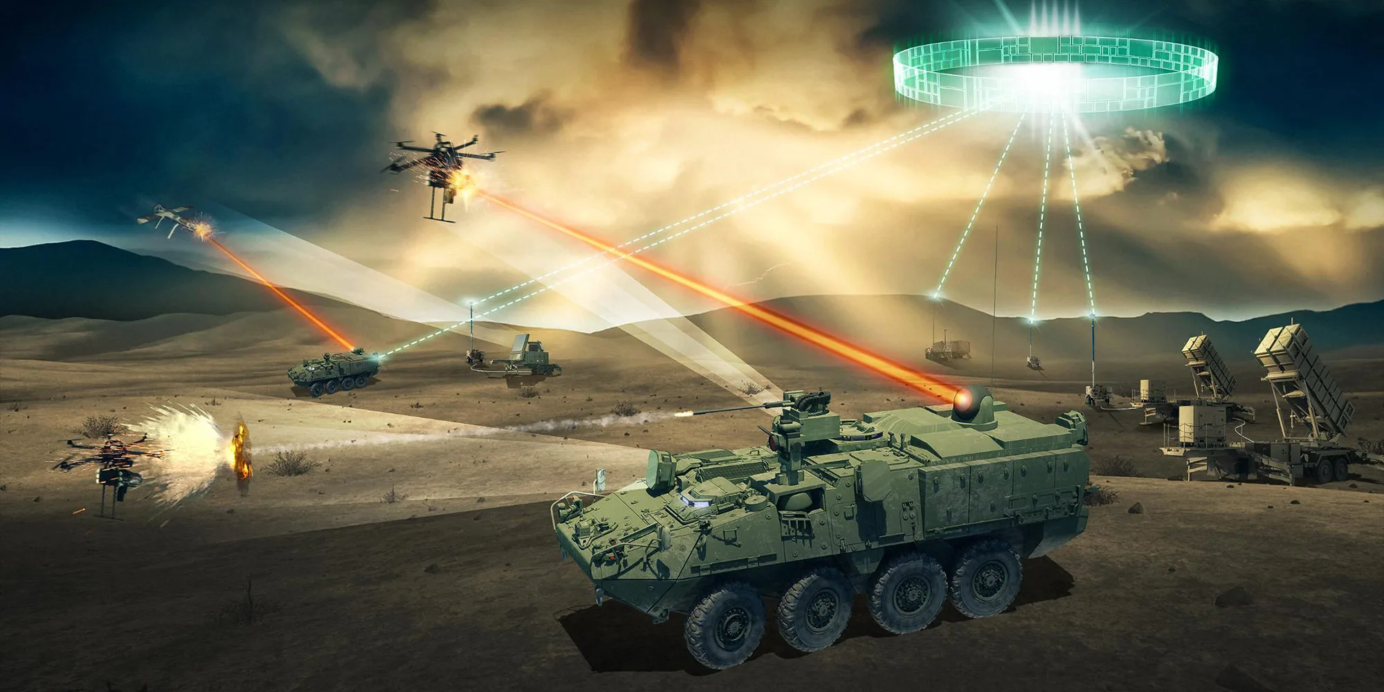 Ilustración de la defensa antidrones de Northrop Grumman.