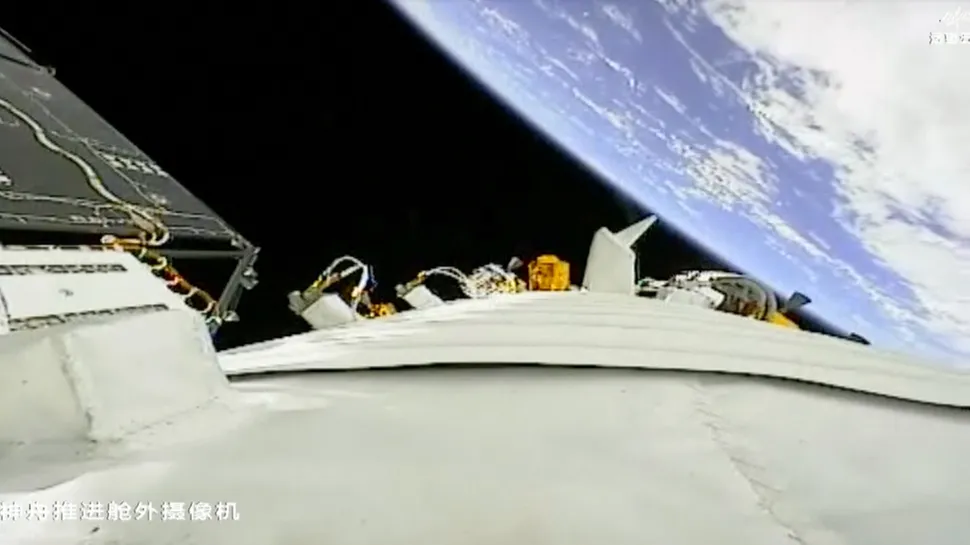 Vista desde la nave no tripulada Shenzhou-22 poco después de su lanzamiento.