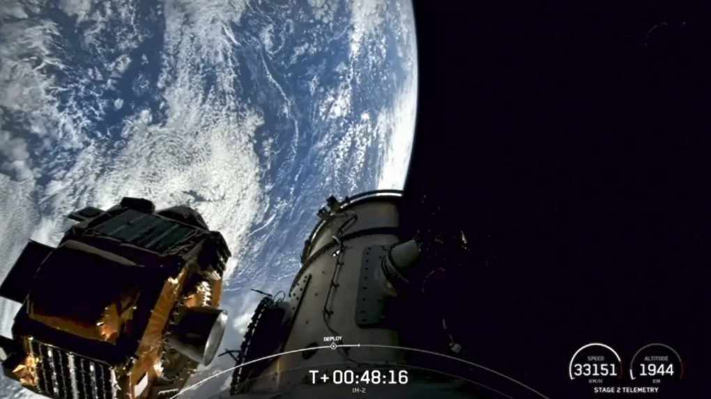 Vista de la Tierra durante la misión IM-2, en la que voló el remolcador espacial argentino CHIMERA de Epic Aerospace como carga secundaria.
