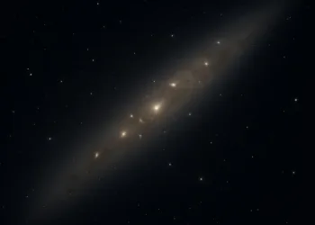 Filamento espacial rotando en el cosmos.