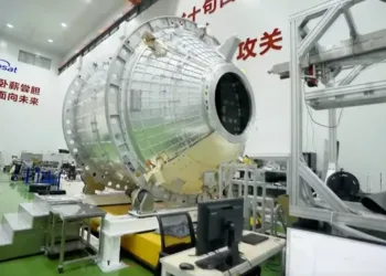 Qingzhou nave china de reabastecimiento para la estación Tiangong.