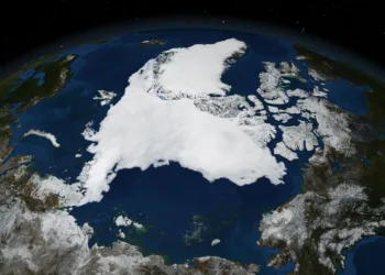 Imagen tomada desde el espacio del Polo Ártico