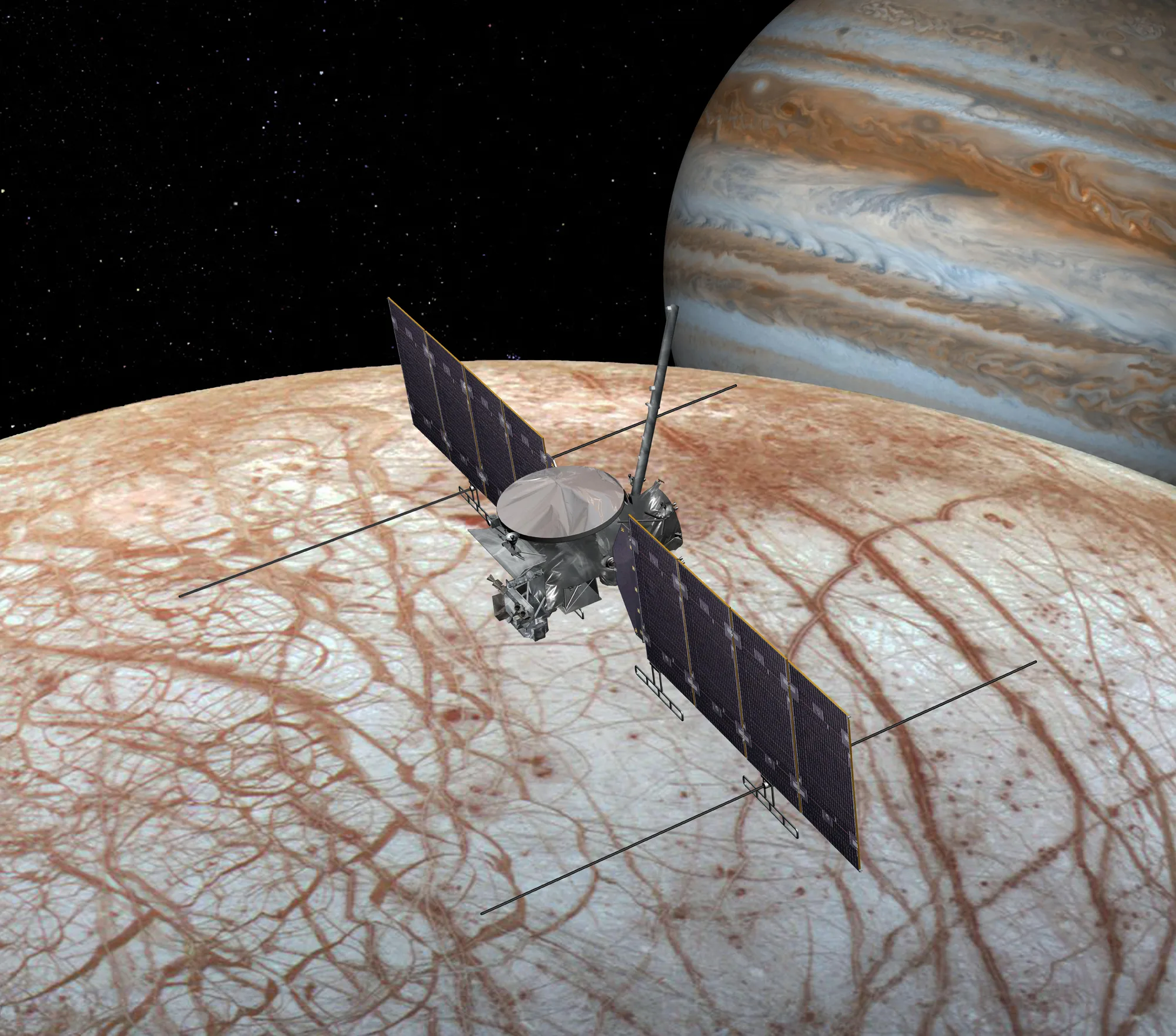 Europa Clipper, la misión de la NASA diseñada para estudiar Europa y evaluar si reúne condiciones para la vida.