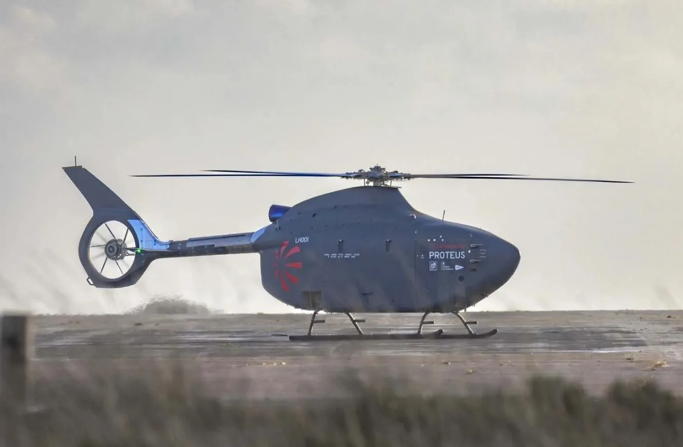 Proteus es vehículo aéreo autónomo de ala rotativa, desarrollado por Leonardo para la Real Armada británica.