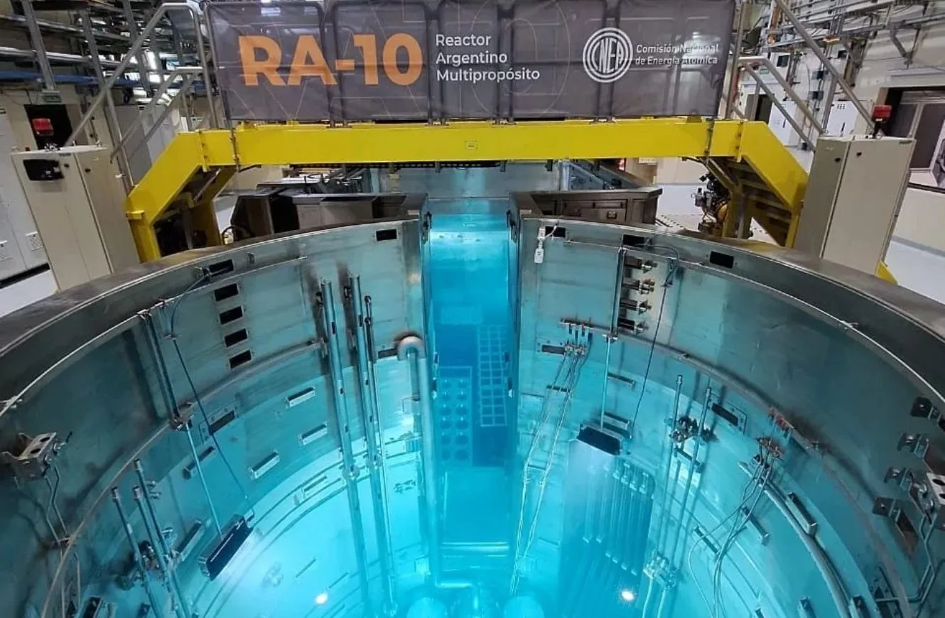 Imagen del reactor multipropósito RA-10. industria nuclear argentina