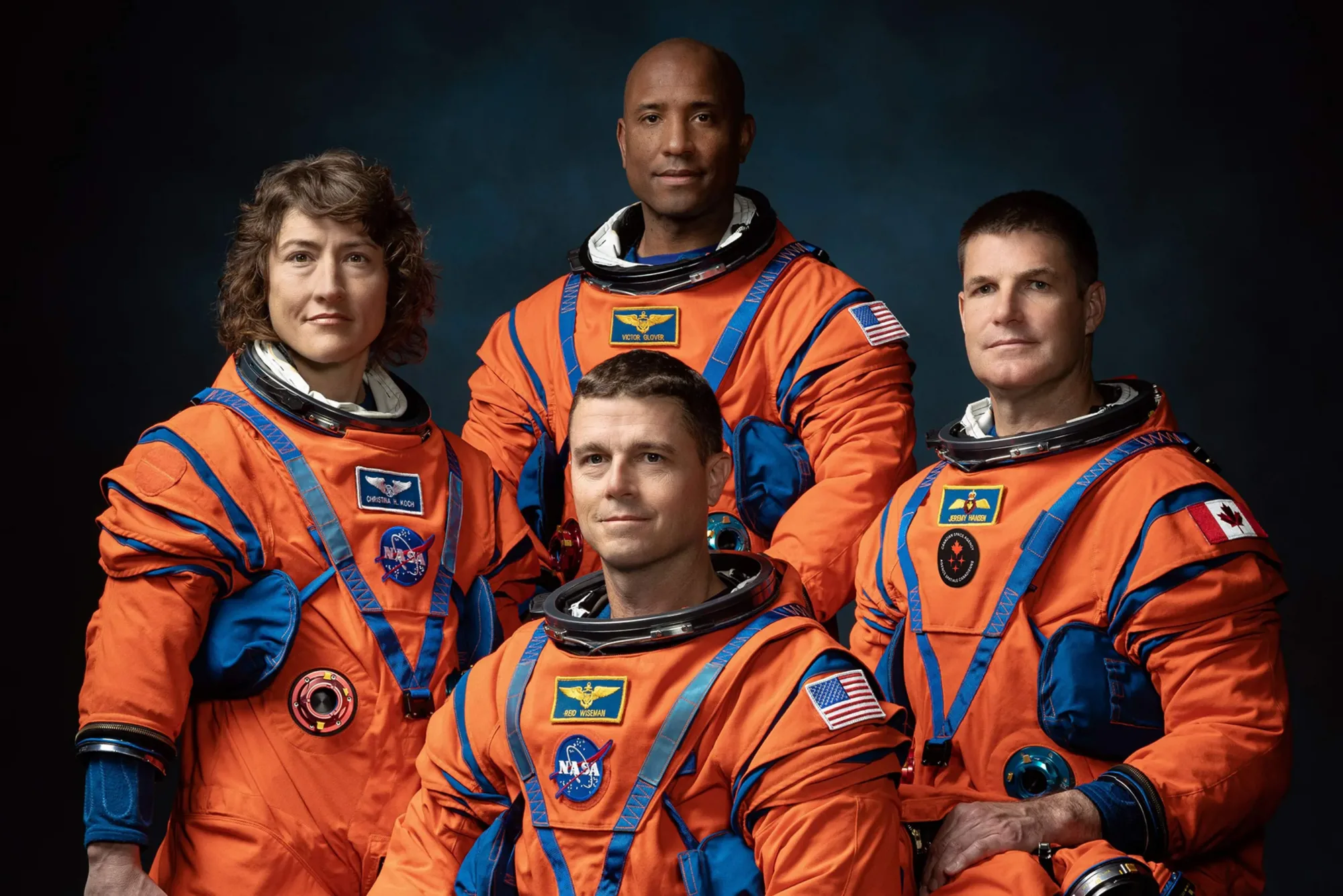 Tripulación de Artemisa II, la misión de la NASA que volverá a llevar astronautas a la Luna.