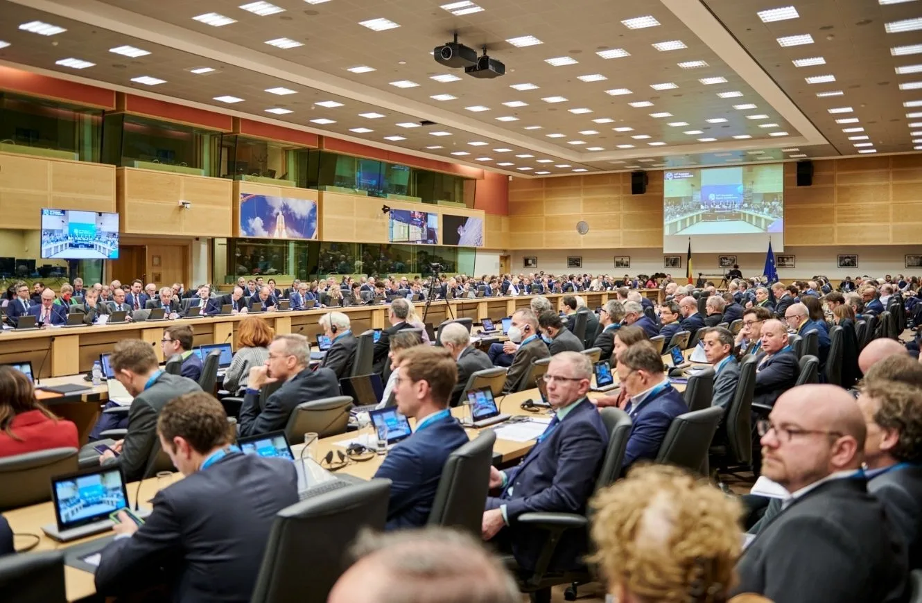 Reunión plenaria con representantes de la industria y gobiernos durante una edición anterior de la European Space Conference.