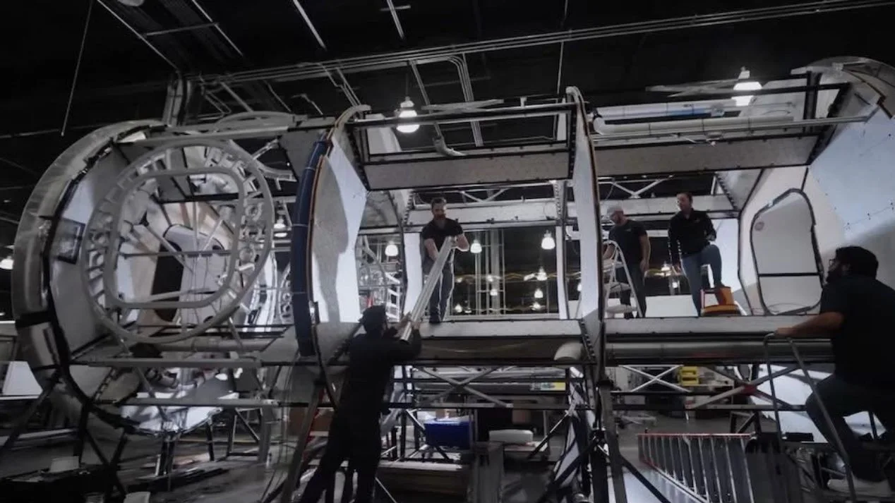 La Axiom Station en construcción, imagen compartida por la astronauta Peggy Whitson.