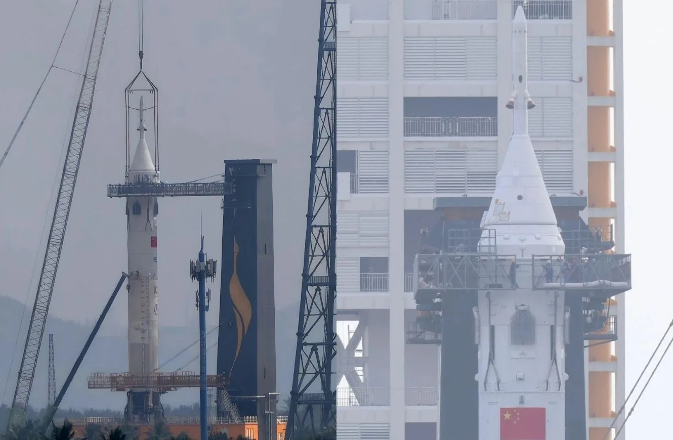 En imágenes difundidas en redes sociales, se ha capturado a un Long March 10A en el centro espacial de Wenchang.