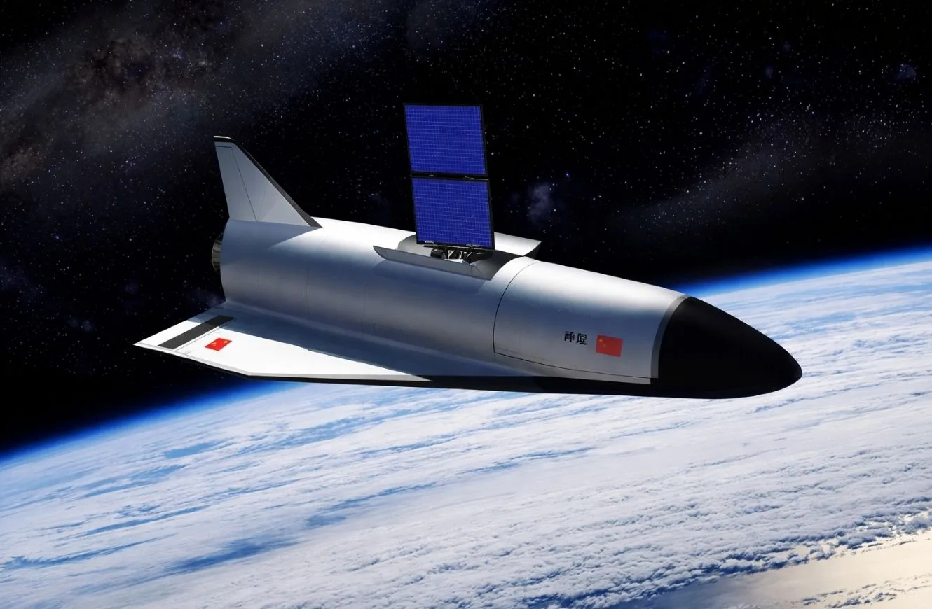 Render ilustrativo del avión espacial reutilizable chino, usado generalmente como referencia ante la falta de fotos oficiales.