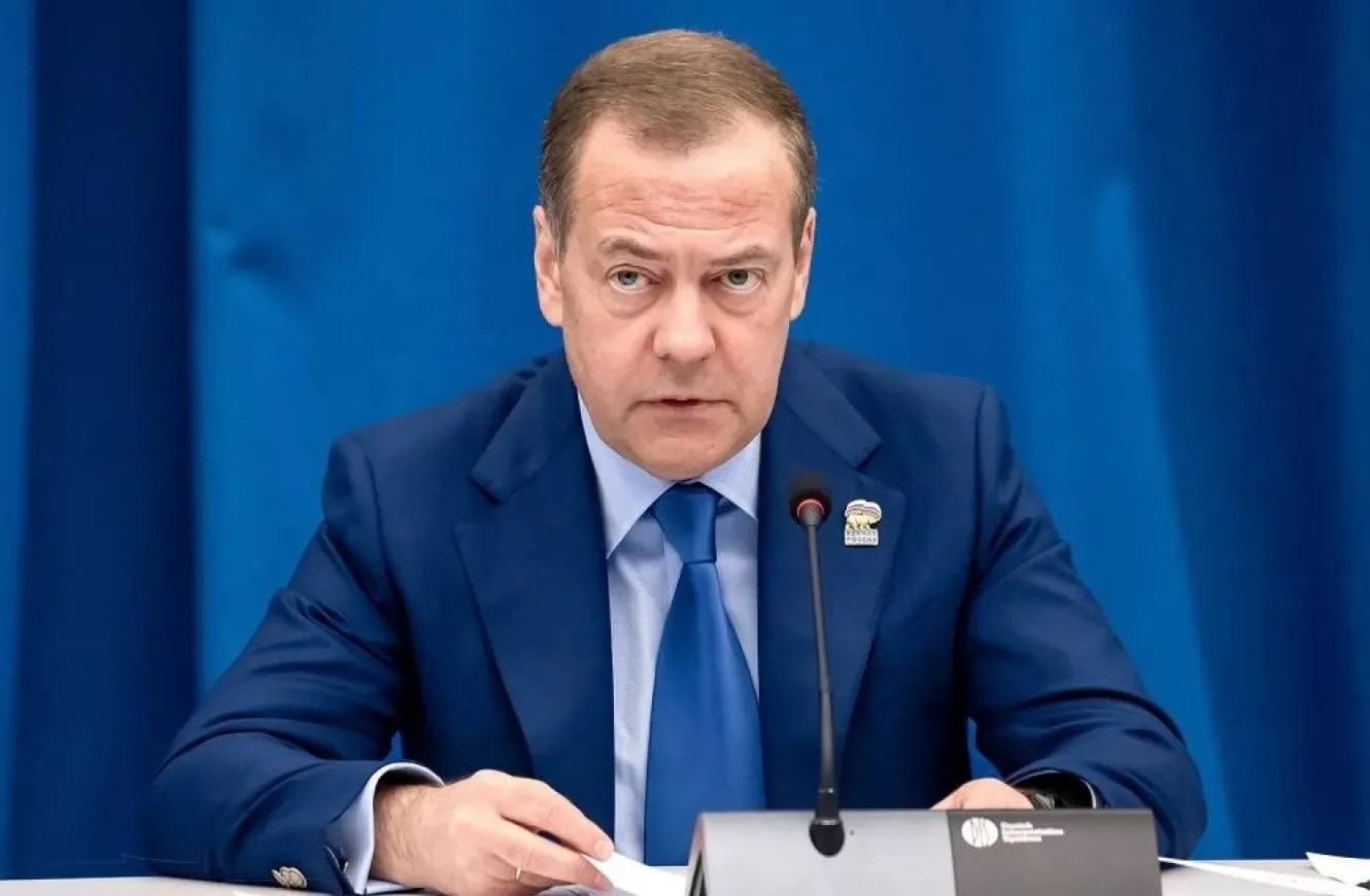 Dmitri Medvedev, vicepresidente del Consejo de Seguridad de Rusia, en una reunión partidaria en Moscú.