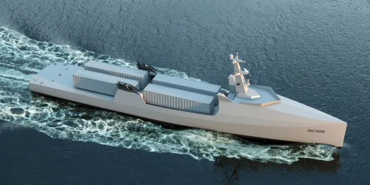 Blue Water Autonomy presenta el Liberty Class, un buque autónomo de 58 metros diseñado para cubrir necesidades de la Armada de Estados Unidos.