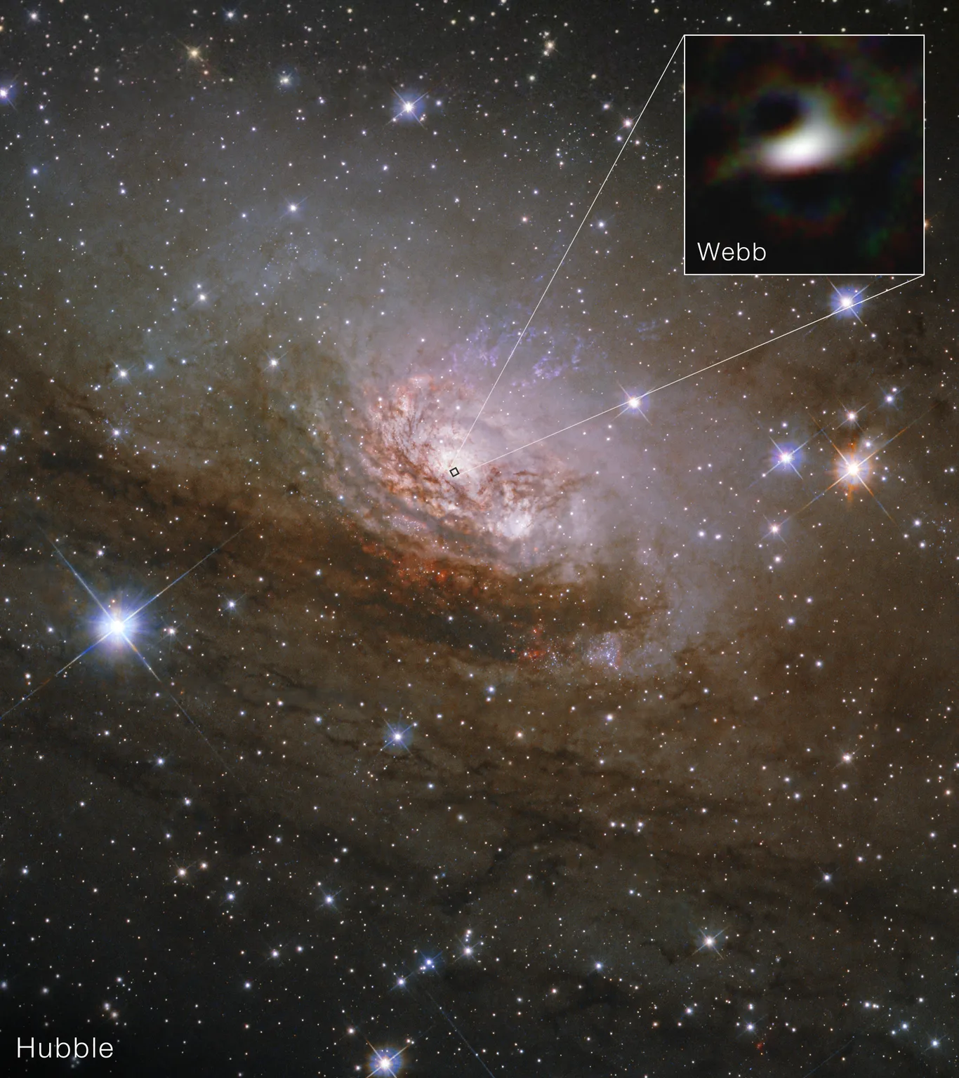 Imagen del Telescopio Espacial Hubble que muestra la galaxia Circinus.