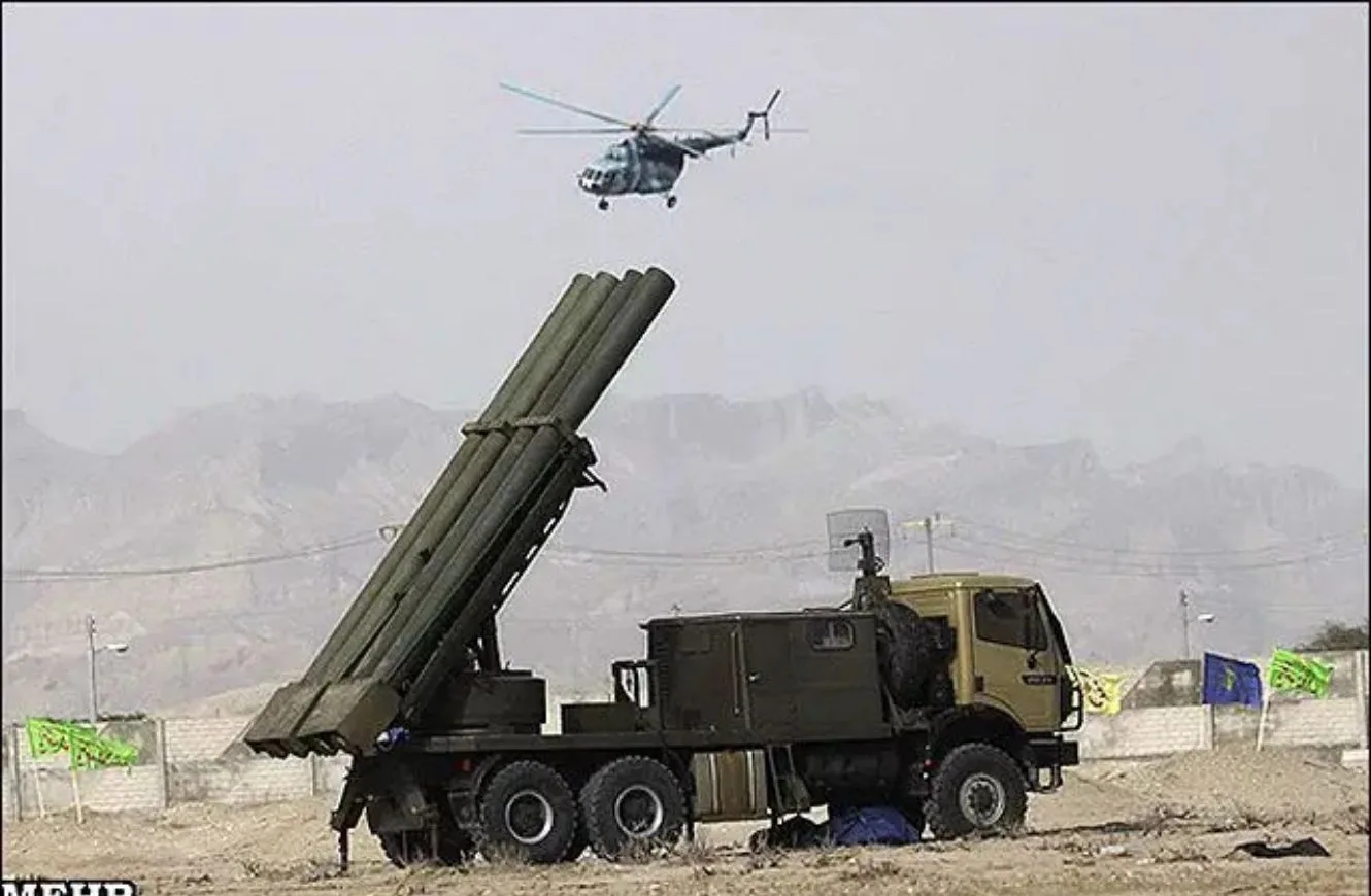 Multiple Launch Rocket System (MLRS) empleado para los cohetes Fajr-3 y Fajr-5 de Hezbolá.