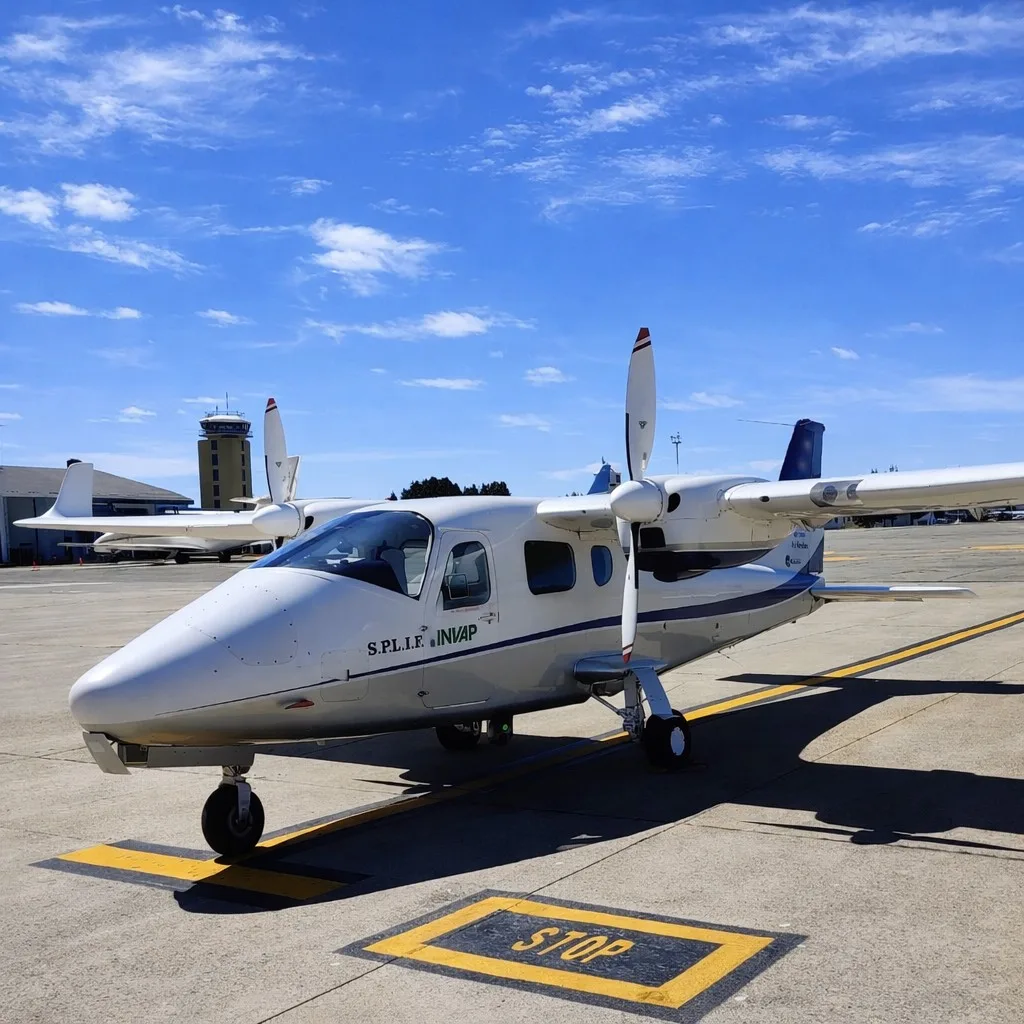 Río Negro amplía su tecnología para detectar incendios con un nuevo avión instrumentado de INVAP.