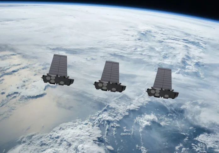 satélite Starlink el órbita terrestre. SpaceX Bolsa