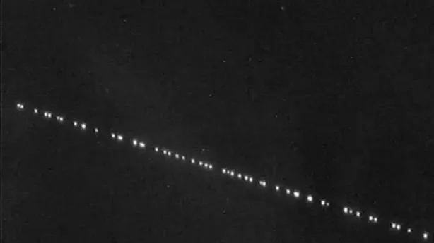 Starlink SpaceX imagen del tren de satélites Starlink