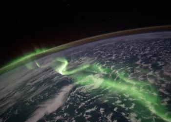 Así se ven las auroras boreales desde la Estación Espacial Internacional (ISS).