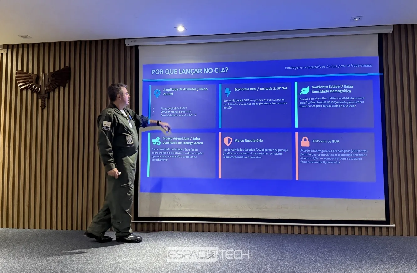 Presentación del Centro de Lanzamientos de Alcântara durante la visita de Espacio Tech.