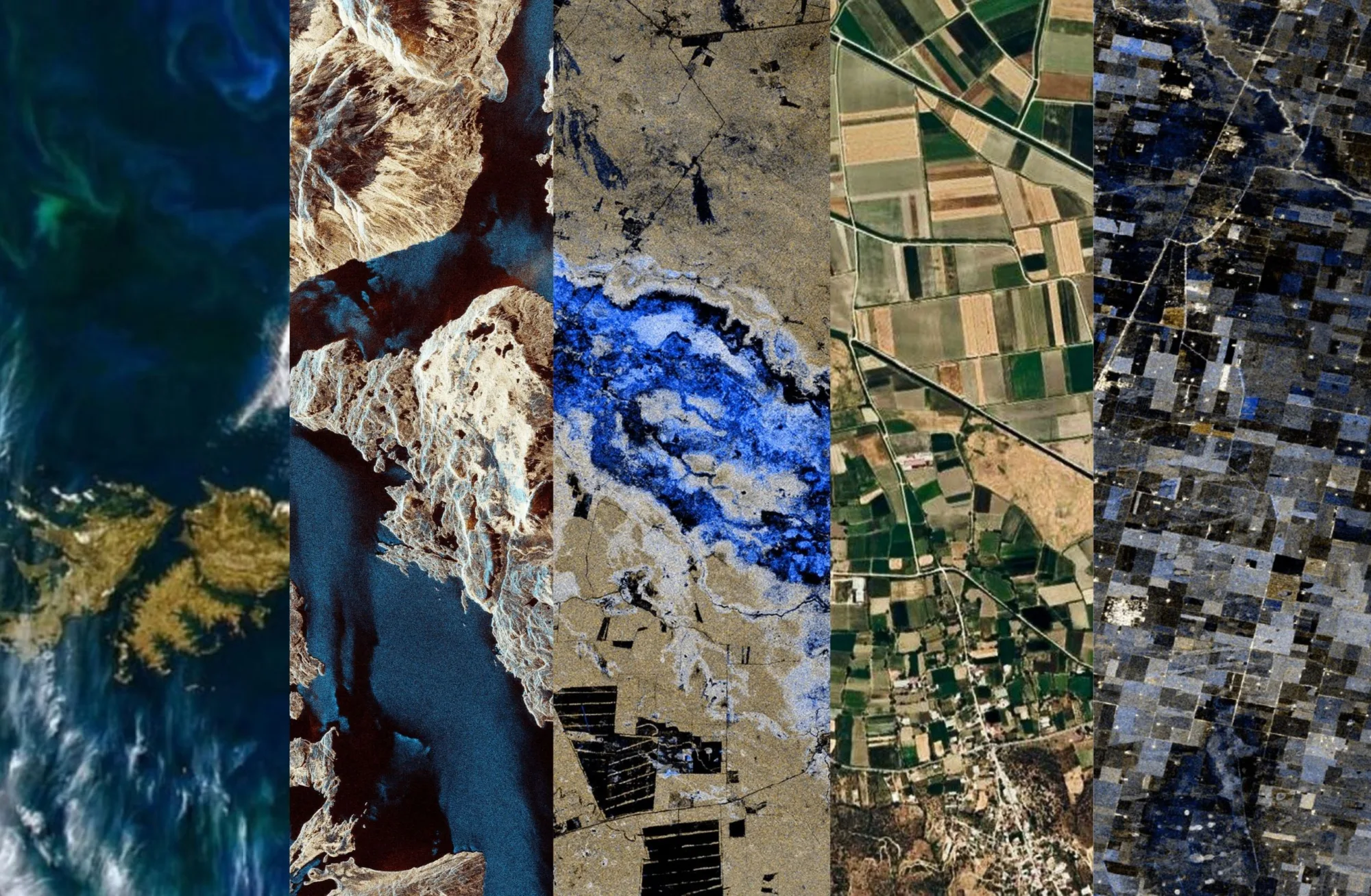 Imágenes satelitales tomadas por misiones de observación de la Tierra.
