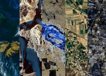 Imágenes satelitales tomadas por misiones de observación de la Tierra.