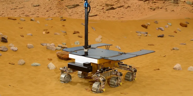 Modelo de ingeniería del rover Rosalind Franklin de la Agencia Espacial Europea (ESA).