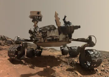 Imagen del rover Curiosity de la NASA, que desde 2012 se encuentra explorando el suelo marciano en el cráter Gale. Crédito: NASA