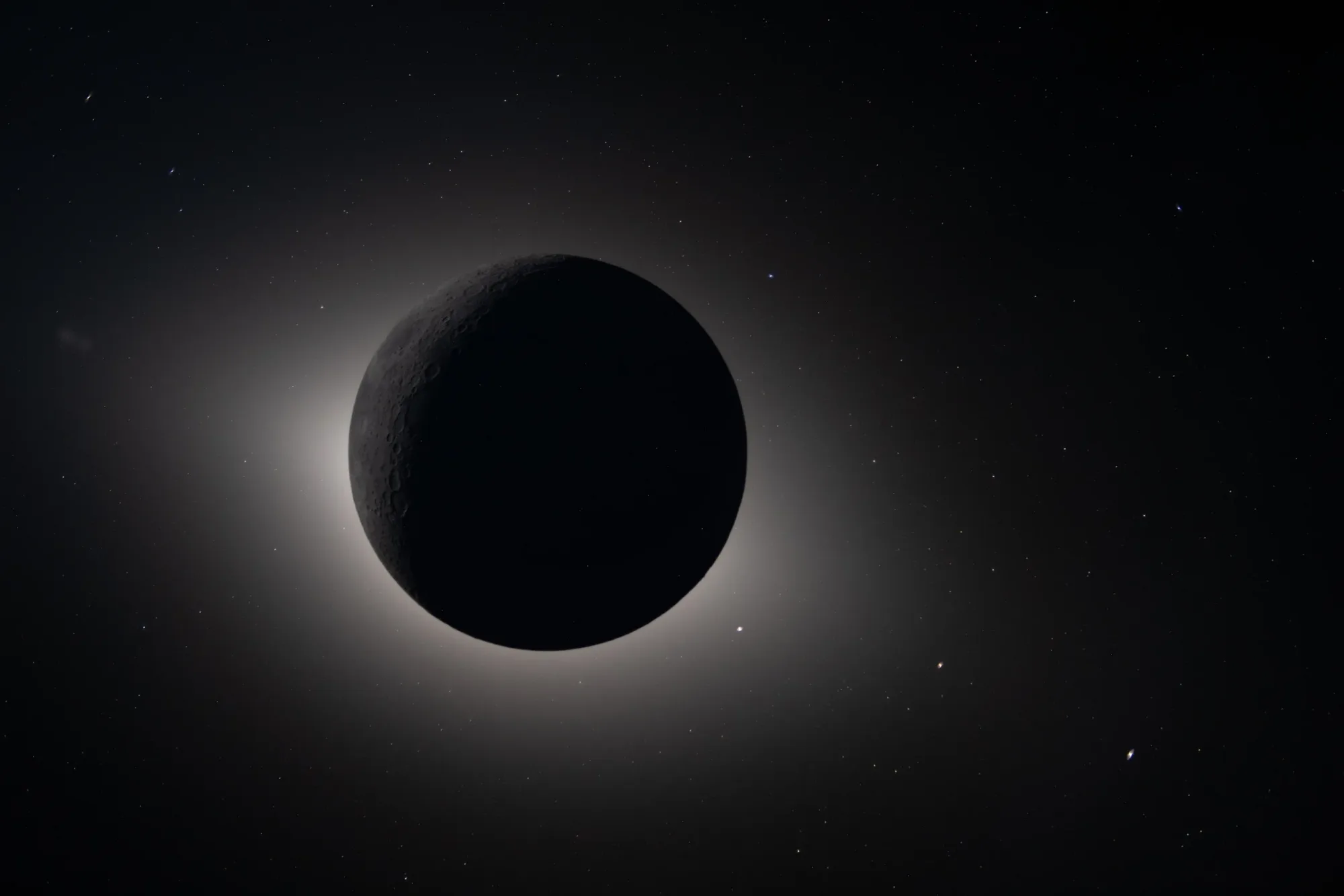 Imagen del eclipse de Luna tomada por las cámaras de la nave Orion de la misión Artemisa II. Crédito: NASA conferencia Artemisa II