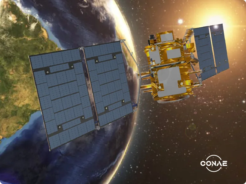 Imagen del satélite SABIA-Mar, desarrollado por la empresa INVAP y la CONAE. Crédito: CONAE
INVAP futuro satelital