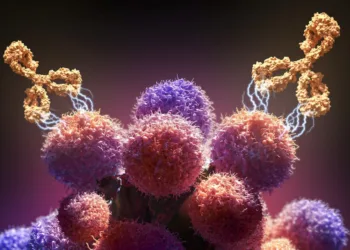 Imagen ilustrativa de un anticuerpo monoclonal atacando a un patógeno. Milstein anticuerpo