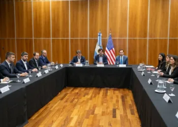 Imagen de la reunión entre la Secretaría de Innovacion Innovación, Ciencia y Tecnología, con representantes de la Cámara de Comercio de los Estados Unidos en Argentina